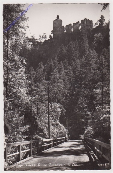 ak171001 Gutenstein, Lange Brücke, Ruine