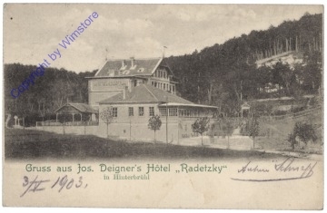 ak171050 Hinterbrühl, Gruss aus Jos. Deigner's Hotel Radetzky