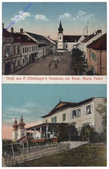 Maria Taferl, Gruß aus F. Eilnberger's Gasthaus zur Rose