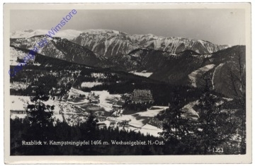 Rax, Raxblick v. Kampsteingipfel m. Wechselgebiet