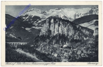 Semmering, Blick auf Kalte Rinne u. Polleroswand gegen Rax