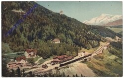 Semmering, Station und Hotel Stefanie mit Schneebergblick