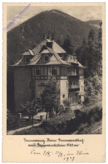 Semmering, Heim Sonnwendhof mit Sonnwendstein