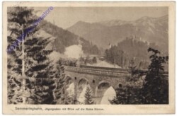 Semmering, Semmeringbahn, Jägergraben mit Blick auf die Ruine Klamm