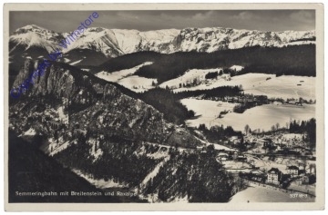 Semmering, Semmeringbahn mit Breitenstein und Raxalpe