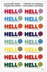 Postkarte mit Aufklebern "Hello"