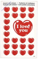 Postkarte mit Aufklebern "I love you"