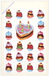 Postkarte mit Aufklebern "Torte"