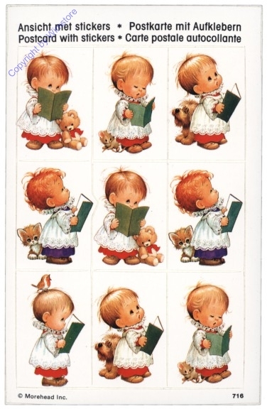 Postkarte mit Aufklebern "Sänger"