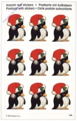 Postkarte mit Aufklebern "Weihnachtspinguin"