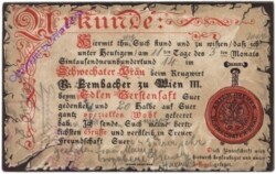 Wien 3, Urkunde Restaurant Lembacher