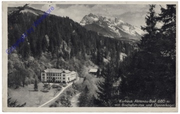 Abtenau, Kurhaus Abtenau mit Bischofsmütze und Donnerkogel
