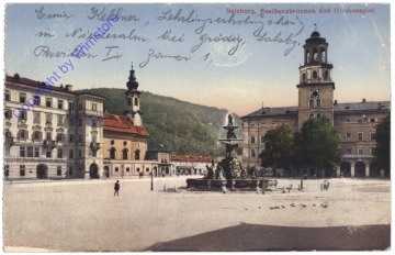 ak173346 Salzburg, Residenzbrunnen und Glockenspiel