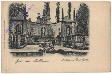 Salzburg, Gruss aus Hellbrunn, Tisch-Grotte