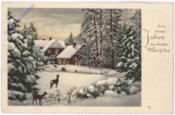 Rehe im verschneiten Wald