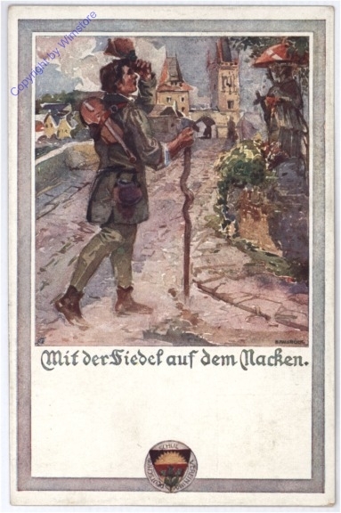 ak173964 Mit der Fiedel auf dem Nacken