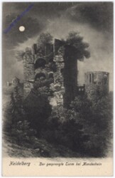 Heidelberg, Der gesprengte Turm bei Mondschein