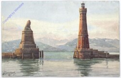 ak174044 Lindau, Die Hafen-Einfahrt
