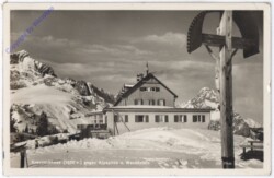 Kreuzeckhaus, gegen Alpspitze u. Waxenstein