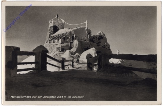 ak174101 Münchener Haus, auf der Zugspitze im Rauhreif