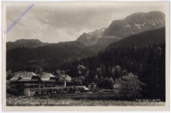 Berchtesgaden, Hotel Schiffmeister mit Göll und Brett