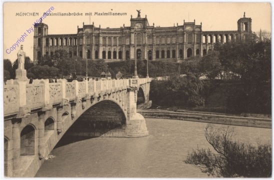 München, Maximiliansbrücke mit Maximilianeum