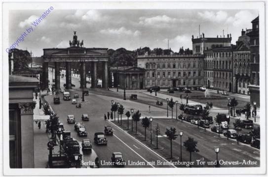 ak174281 Berlin, Unter den Linden mit Brandenburger Tor und Ostwest-Achse