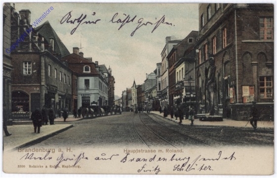 Brandenburg, Hauptstrasse m. Roland