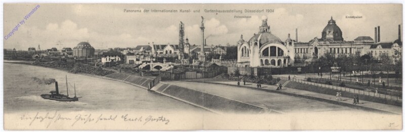 Düsseldorf, Panorama der Internationalen Kunst- und Gartenbauausstellung 1904
