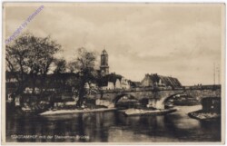 ak174390 Stadtamhof, mit der Steinernen-Brücke