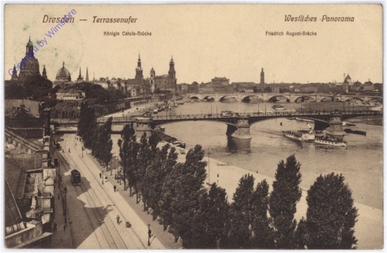 Dresden, Terrassenufer, Westliches Panorama