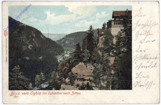Oybin, Blick vom Oybin ins Oybinthal nach Zittau