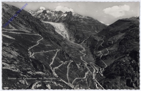 ak174585 Rhonegletscher, Grimsel und Furkastrasse