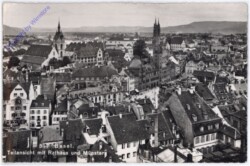 Basel, Teilansicht mit Rathaus und Münster