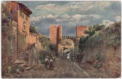 Roma (Rom), Porta S. Sebastiano davor der Drususbogen