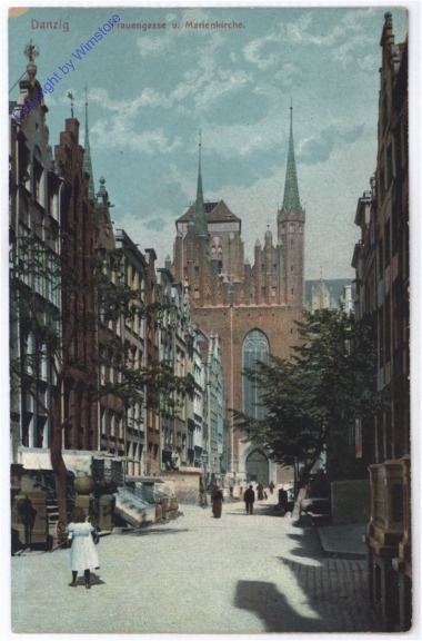 ak175060 Danzig, Frauengasse und Marienkirche