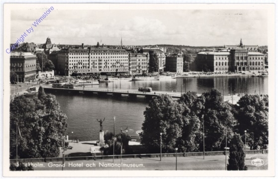 ak175152 Stockholm, Grand Hotel och Nationalmuseum