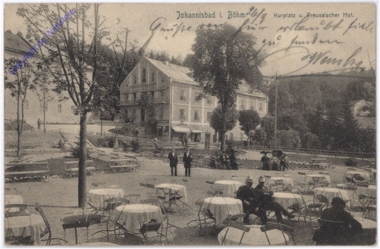 ak175233 Johannisbad i. Böhm., Kurplatz u. Preussischer Hof