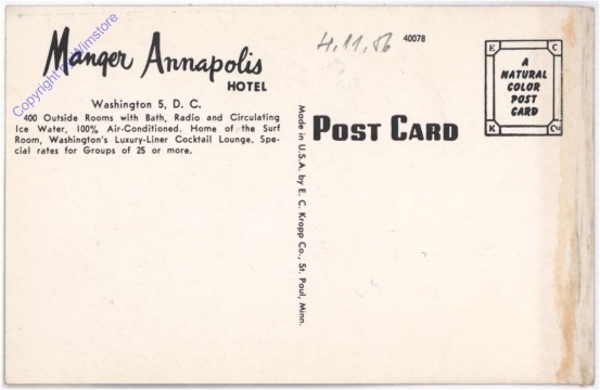 New York: Manger Annapolis Hotel