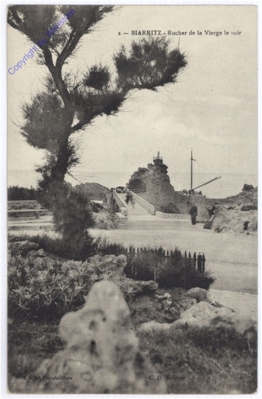 Biarritz, Rocher de la Vierge le soir