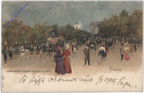 Paris, Avenue des Champs Elysees la Nuit