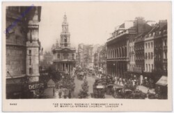 London, The strand showing Somerset House and St. Mary-le Strand Church