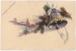 Glocke mit winterlicher Kirche