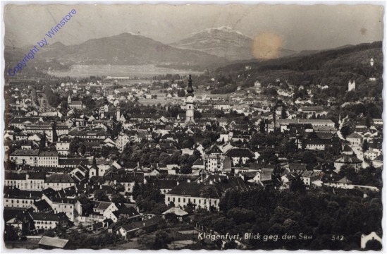 Klagenfurt, Blick gegen den See