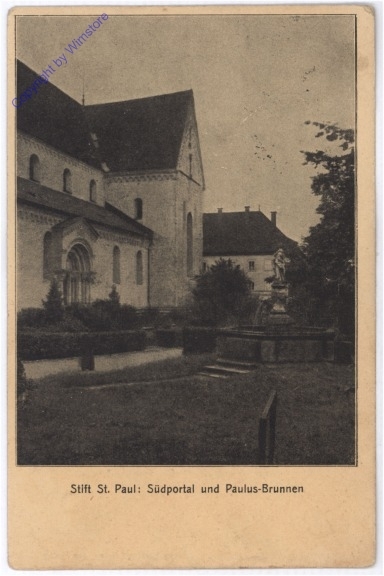 ak176786 St. Paul im Lavanttal, Stift St. Paul, Südportal und Paulus-Brunnen