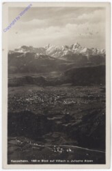 Villach, Kanzelbahn, Blick auf Villach u Julische Alpen