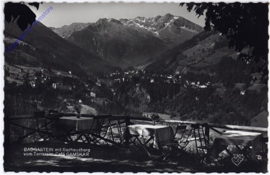 Bad Gastein, mit Radhausberg vom Terrassen Cafe Gamskar