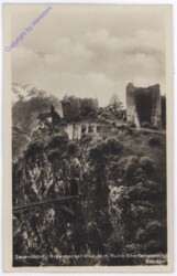 Schwarzach, Tauernbahn, Gratschacher-Viadukt m. ruine Oberfalkenstein