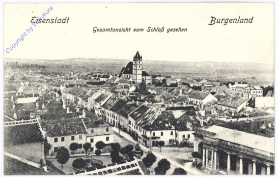 Eisenstadt, Gesamtansicht vom Schloss gesehen