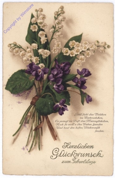 ak177480 Maiglöckchen und Veilchen, Geburtstag
